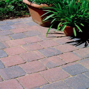 Koppelstones trommelstenen tambourstenen roodzwart, 10x10x6cm, per m2