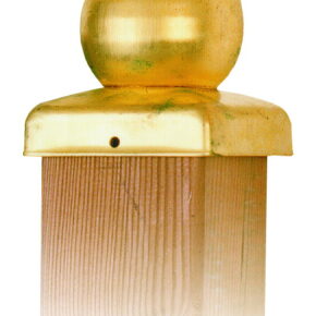 Paalornament voor tuinpaal bol messing