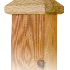 Paalornament hout voor tuinpaal piramide 100mm