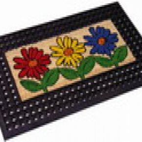 Deurmat Bloem rubber 40x60cm