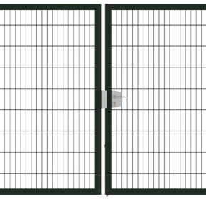 Tuinpoort dubbelstaafmatten dubbel 203cm hoog 500cm breed