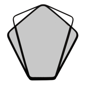 Spiegel Geo metaal zwart 55,5x64,5x3,5cm