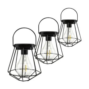 3 stuks Solar LED lamp Vogue zwarte buitenlamp op zonne energie