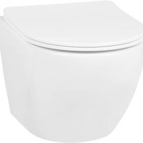 Saqu Please randloos hangtoilet incl. toiletbril 36x48,2cm Wit