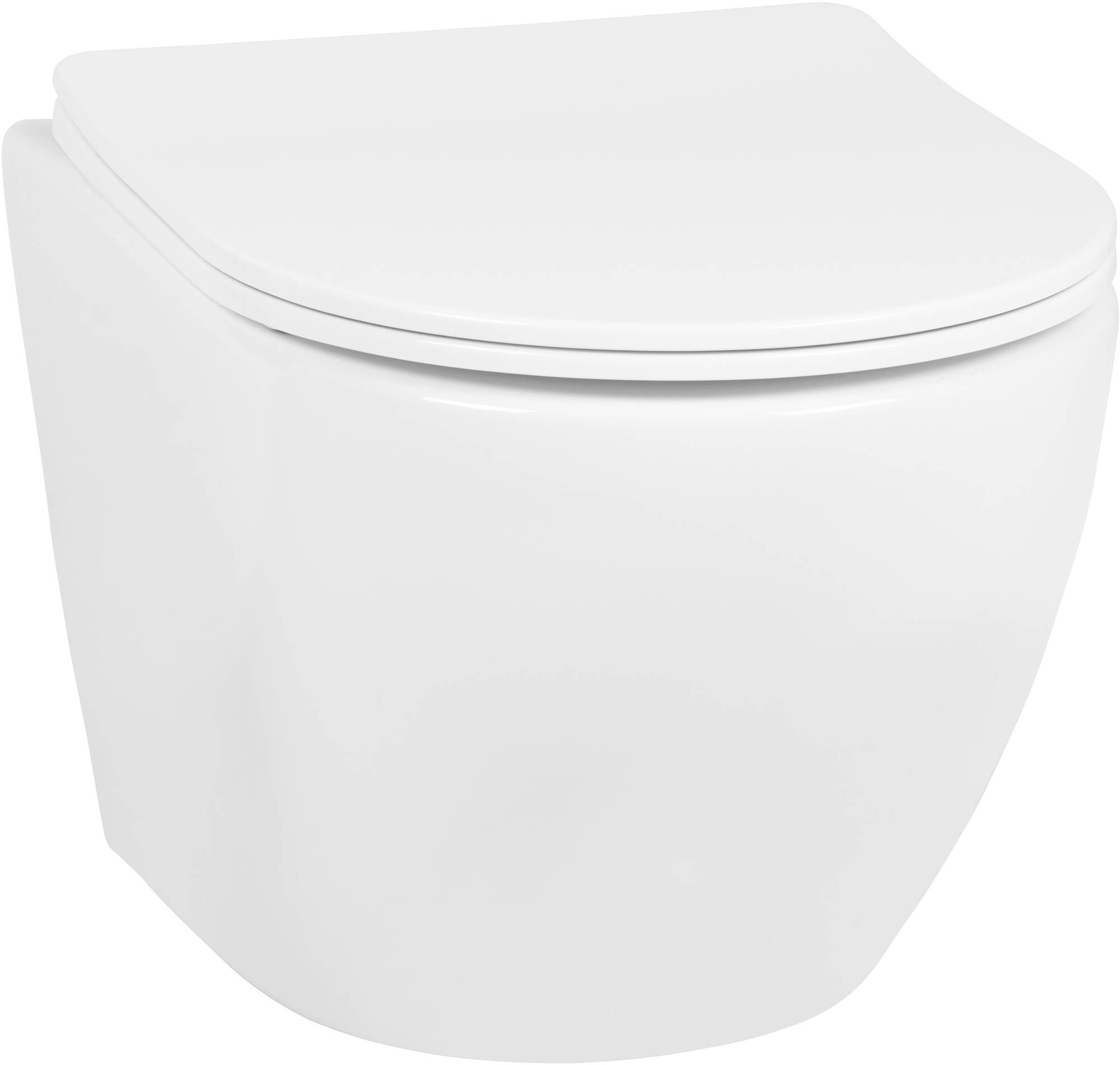 Saqu Please randloos hangtoilet incl. toiletbril 36x48,2cm Wit
