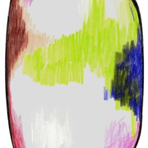 Moooi Carpets - Scribble Green Blue Pink - 200x300 cm Rond Vloerkleed