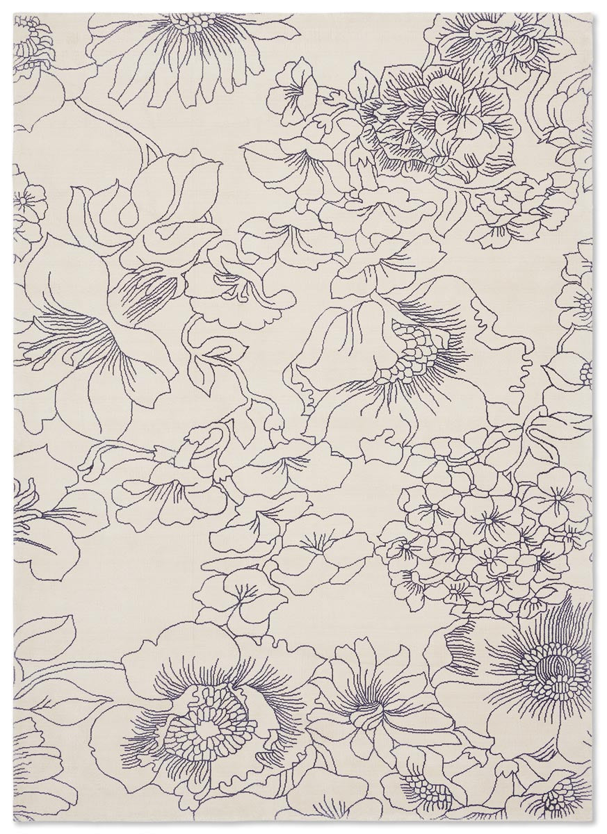 Ted Baker - Linear Floral Blue 162508 - 250x350 cm Vloerkleed