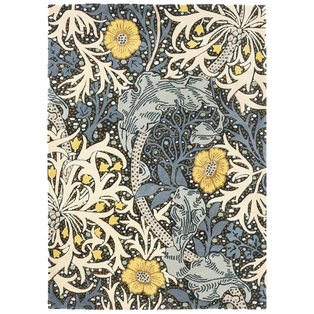 Morris & Co - Seaweed Teal 127008 - 250x350 cm Vloerkleed