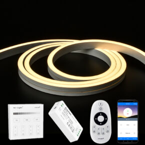 4 meter Neon LED Flex Midi recht Warm Wit - complete set neon verlichting