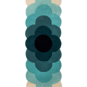 Orla Kiely - Optical Flower Teal 061207 - 87x300 cm Vloerkleed