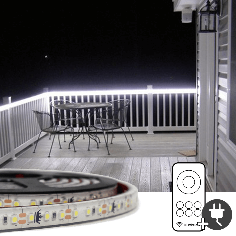 5 meter Koud Wit led strip voor buiten complete set