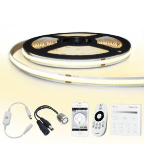5 meter Warm Wit led strip COB met 384 leds per meter - complete set