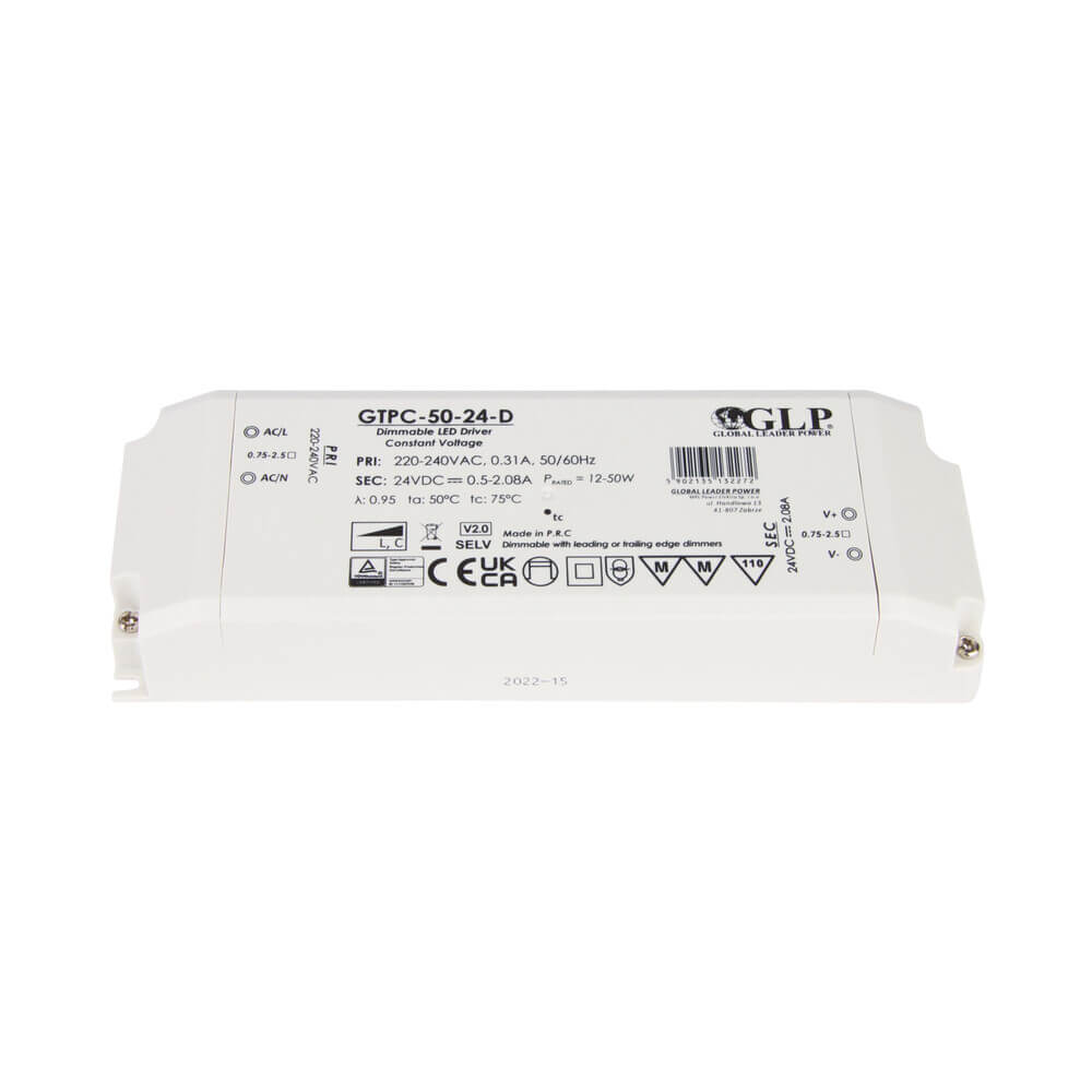 50W - 24V Professionele compacte dimbare led driver