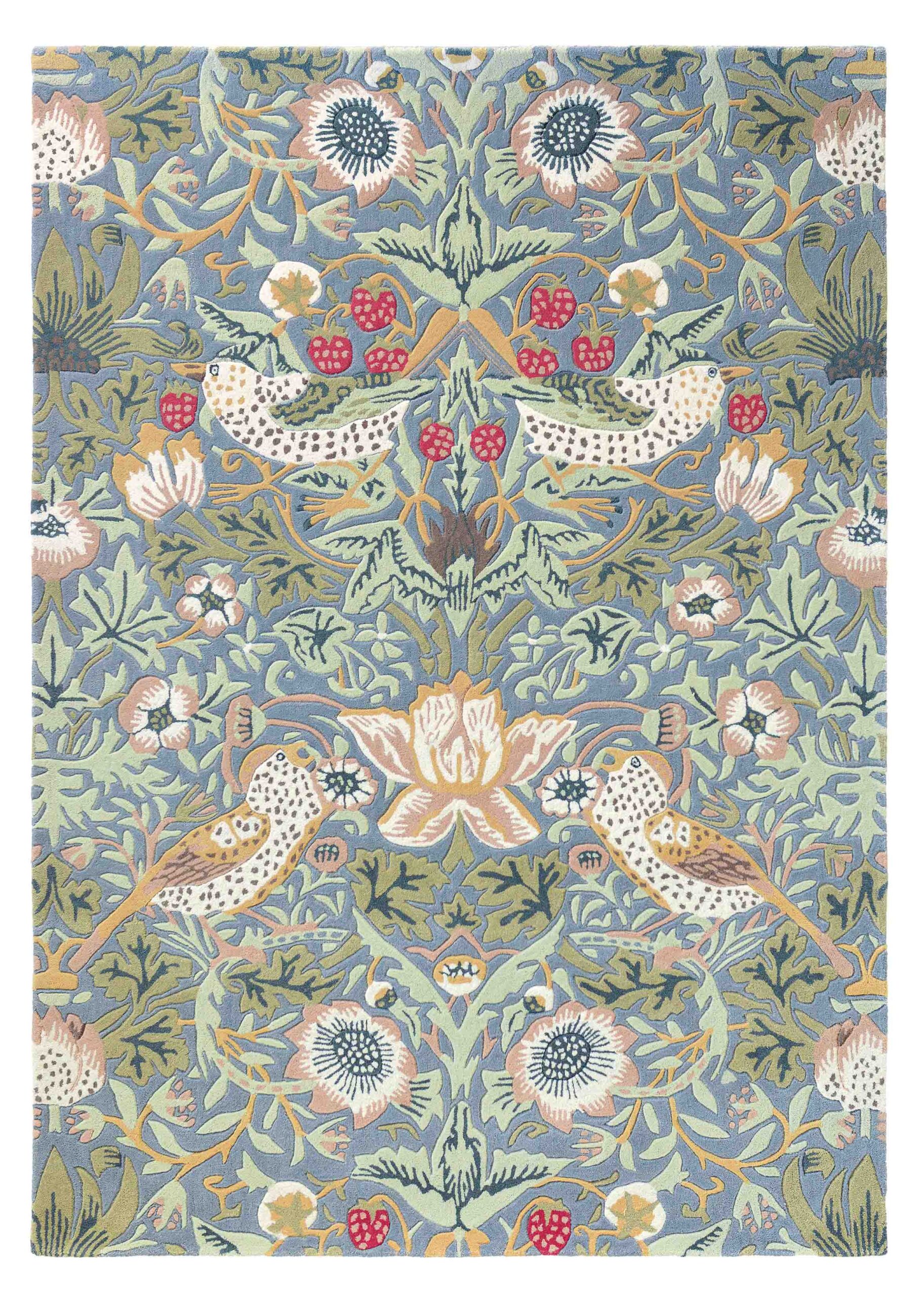 Morris & Co - Strawberry Thief slate 27718 - 250x350 cm Vloerkleed