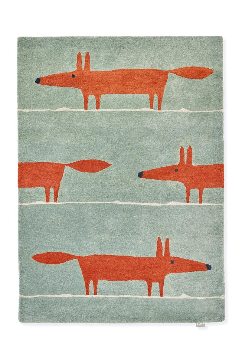 Scion - Mr Fox Mint Poppy 025313 - 90x150 cm Vloerkleed