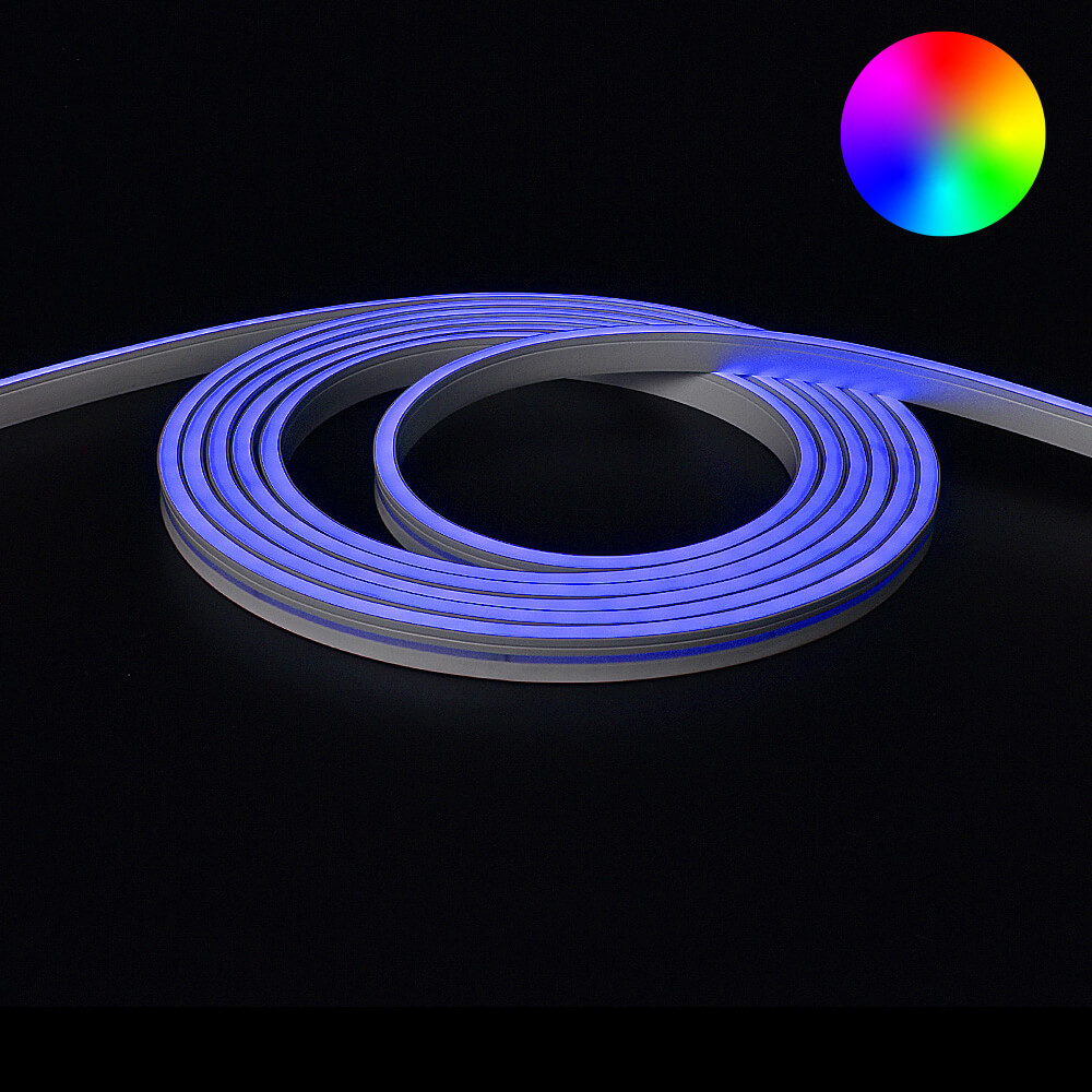 8 meter Neon Led Flex RGB Midi Recht - losse strip