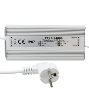 80 Watt - 24V / 3.3A waterdichte adapter voor led strips