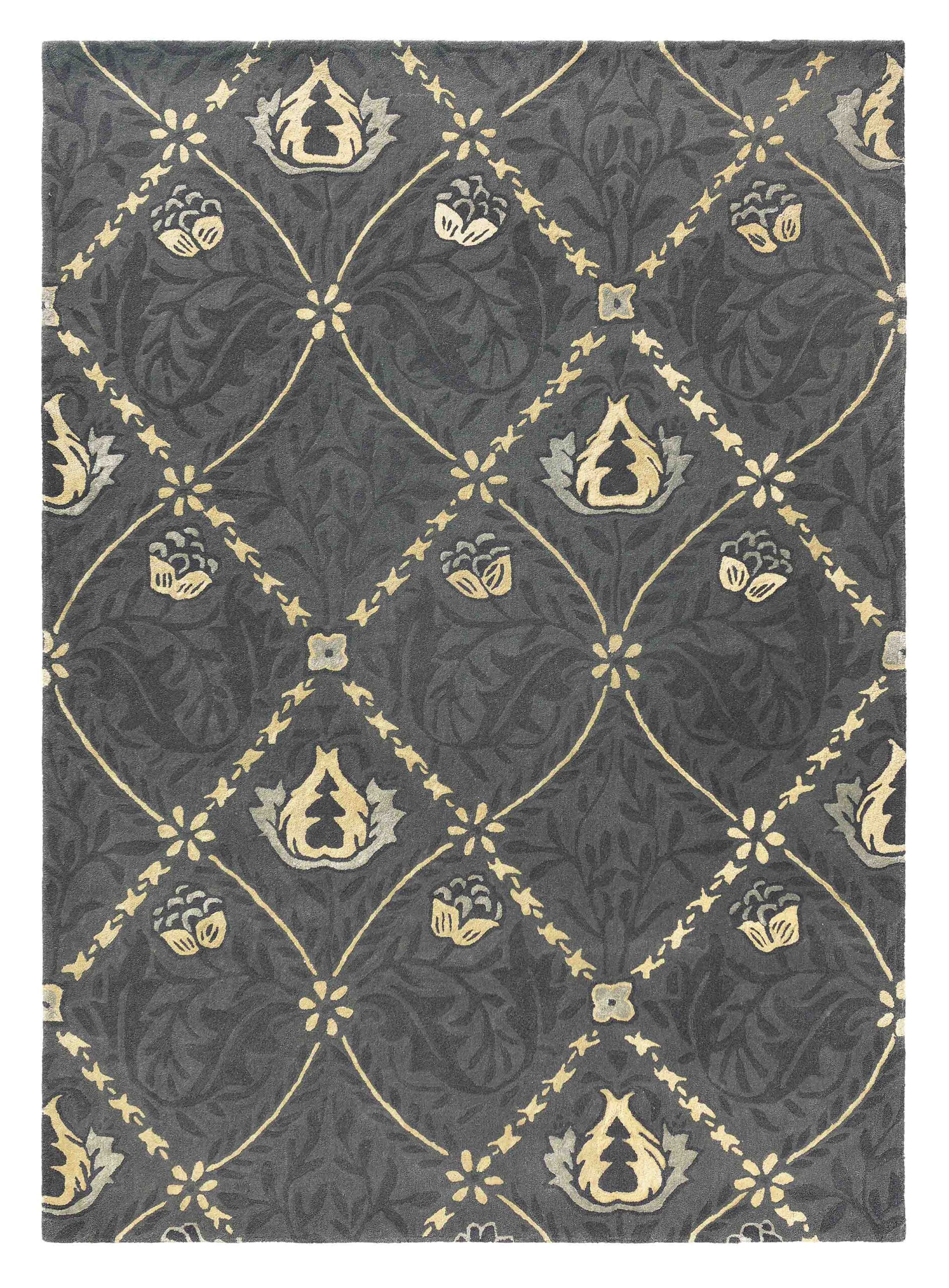Morris & Co - Pure Trellis black ink 29105 - 250x350 cm Vloerkleed