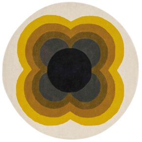 Orla Kiely - Sunflow Yellow 60006 - 150 rond Vloerkleed
