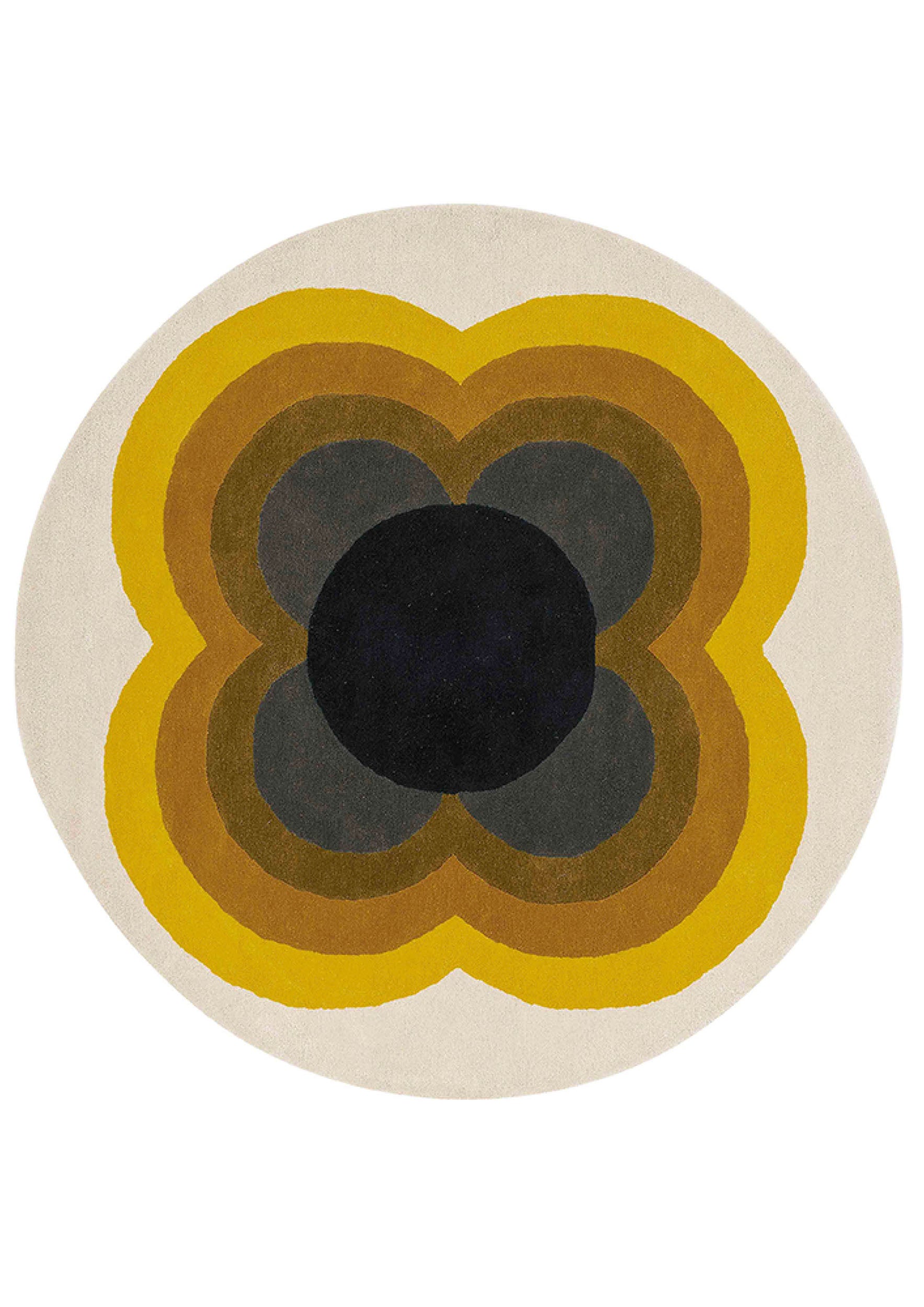 Orla Kiely - Sunflow Yellow 60006 - 150 rond Vloerkleed