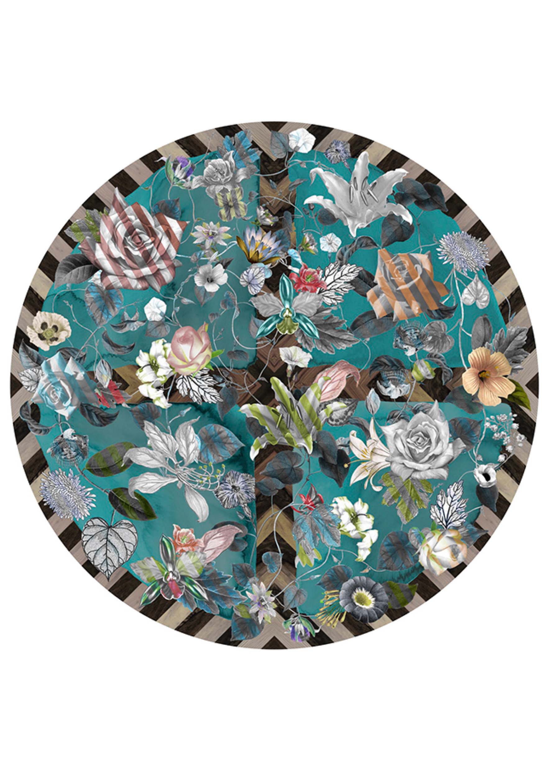 Moooi Carpets - Malmaison Aquamarine - 350 rond Vloerkleed