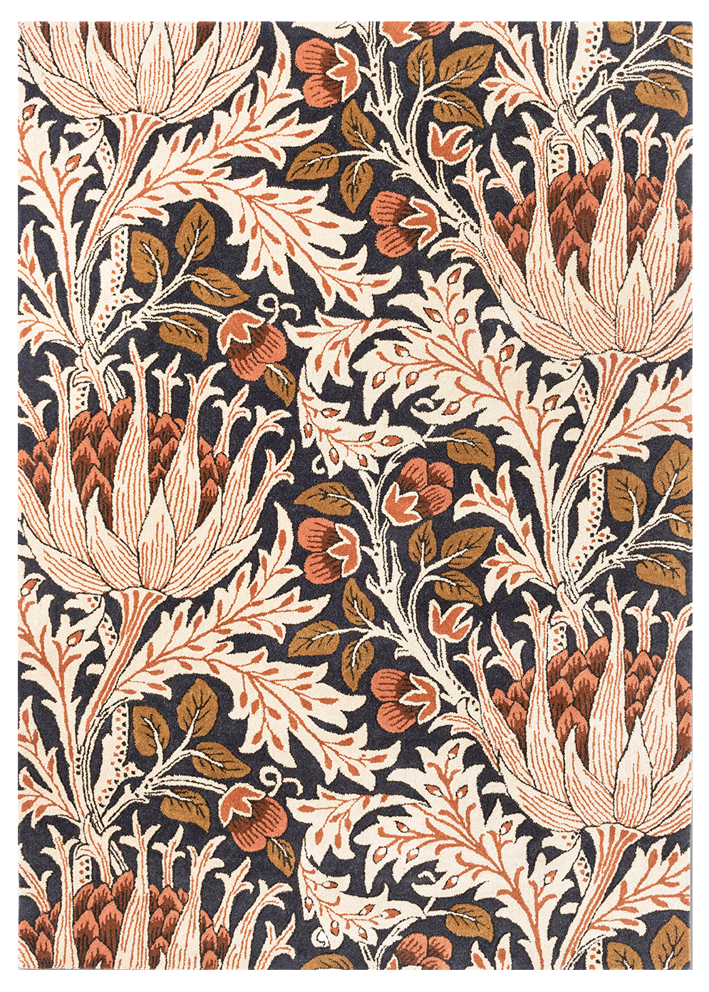 Morris & Co - Artichoke Amber Charcoal 127103 - 250x350 cm Vloerkleed