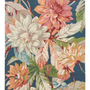 Sanderson - Dahlia & Rosehip Teal 50608 - 250x350 cm Vloerkleed