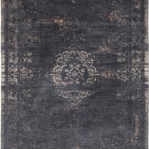 Louis de Poortere - 8263 Fading World Medallion Mineral Black - 280x360 cm Vintage Vloerkleed