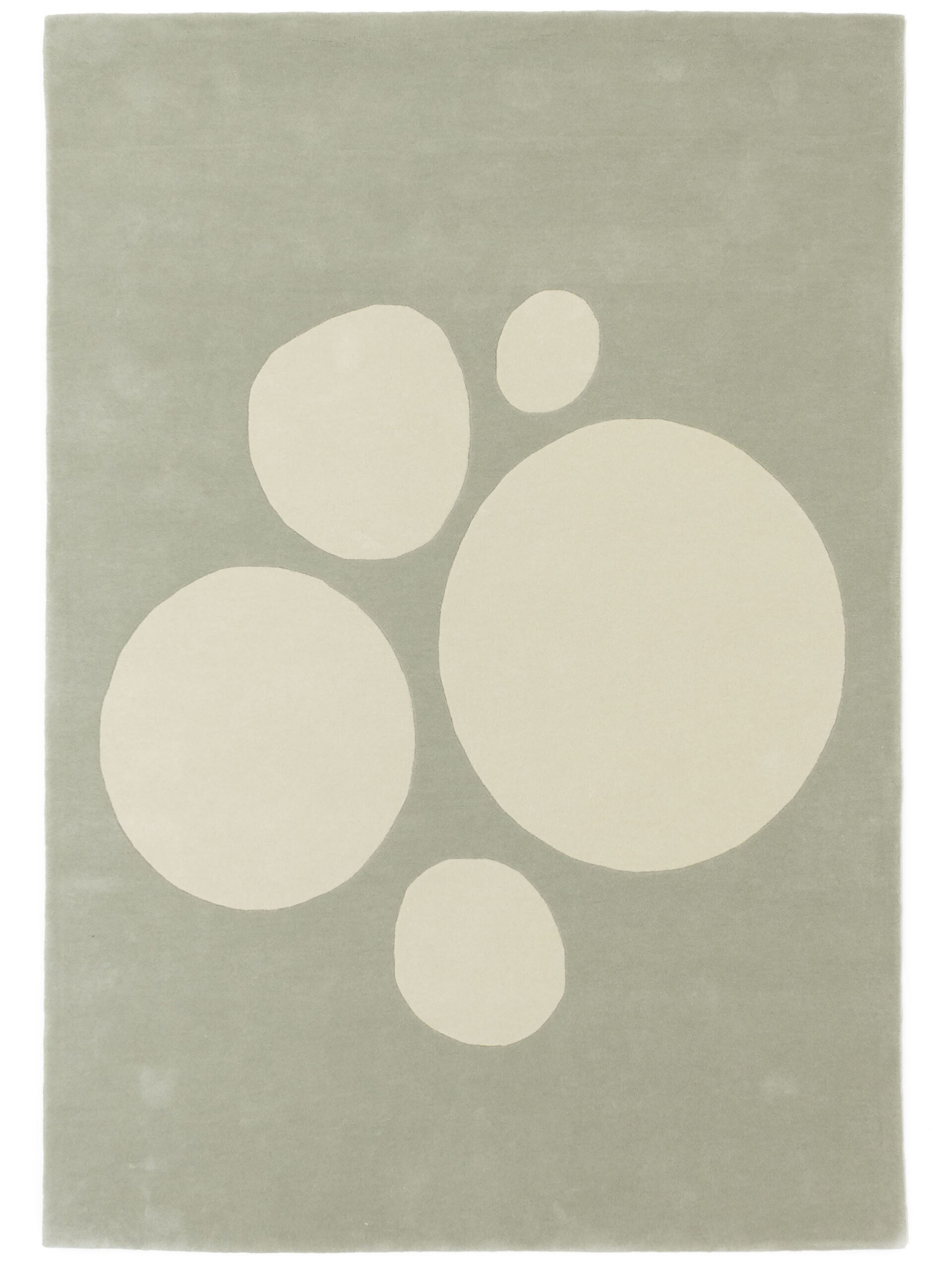 Rebellenclub - Abstract en verfijnd Bubbles Eucalyptus - 200x300 cm Vloerkleed