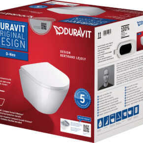 Duravit D-Neo compact en randloos hangtoilet met toiletbril 37x48x40cm Wit
