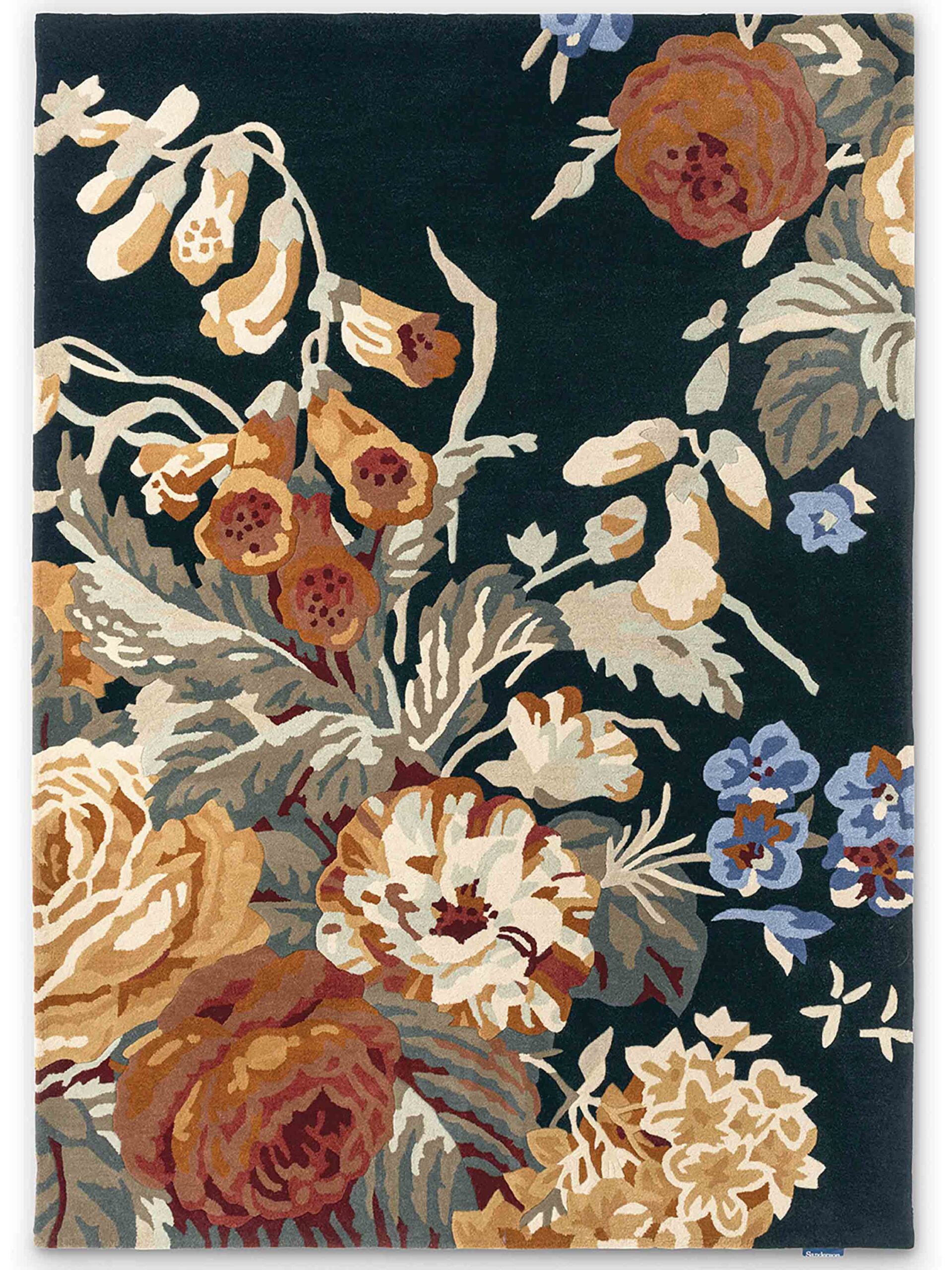Sanderson - Stapleton Park Navy Burnt Orange 45318 - 250x350 cm Vloerkleed