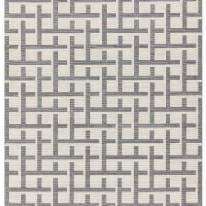 Easy Living - Antibes White Grey Grid -