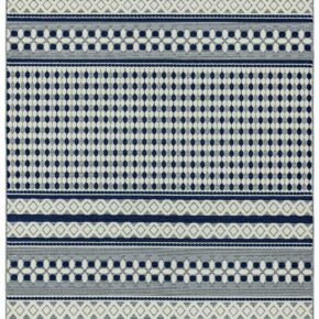 Easy Living - Antibes AN06 Blue/White Geometric -