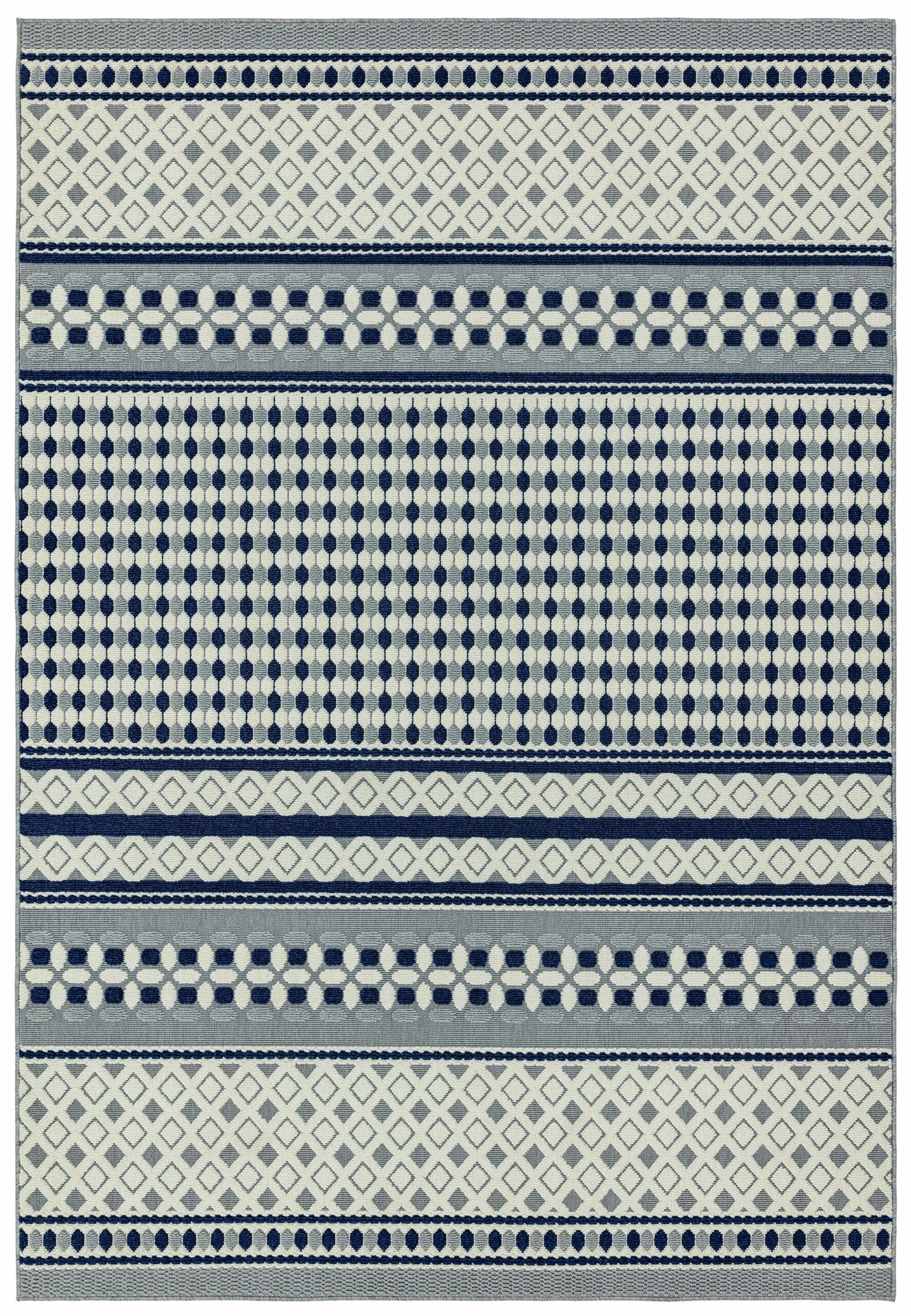 Easy Living - Antibes AN06 Blue/White Geometric -
