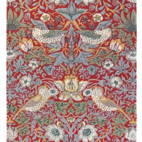 Morris & Co - Strawberry Thief Crimson 27700 - 250x350 cm Vloerkleed