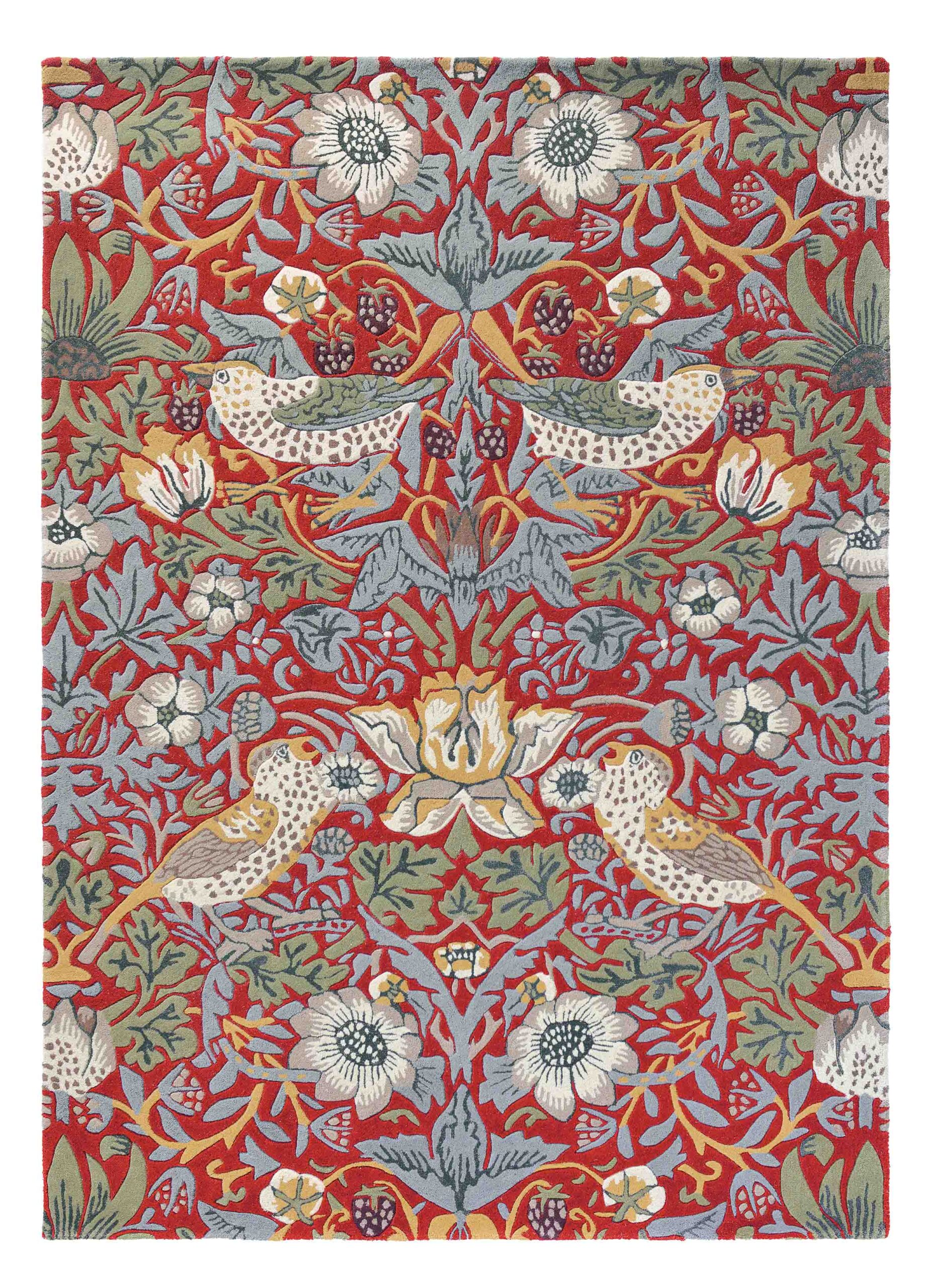 Morris & Co - Strawberry Thief Crimson 27700 - 250x350 cm Vloerkleed