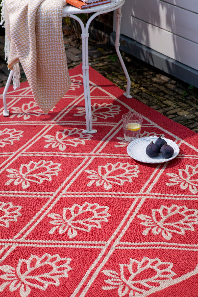 Laura Ashley - Porchester Poppy Red outdoor 480200 - 140x200 cm Vloerkleed