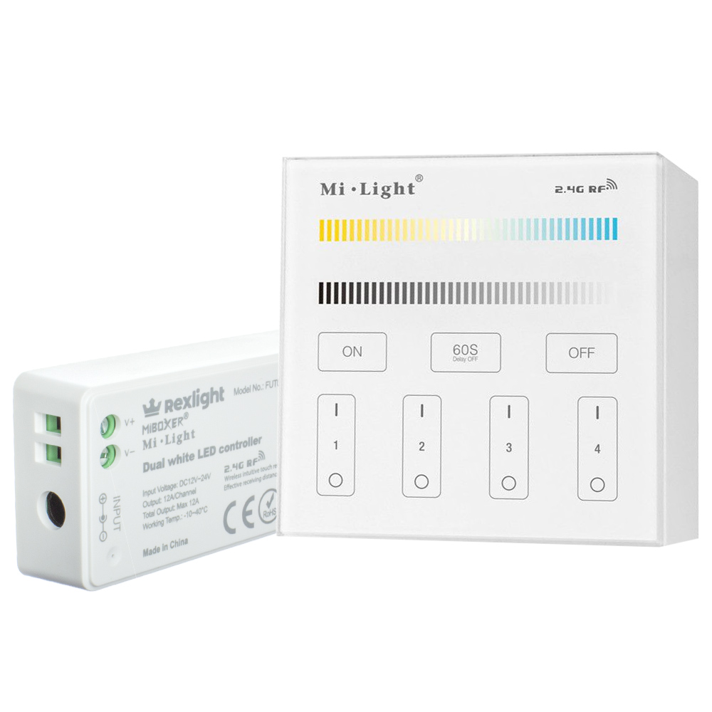 Dual White 4-zone Touch Panel op batterij met controller