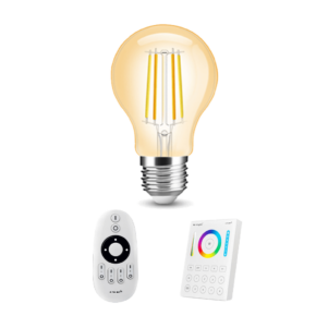Dual White smart filament lamp van Milight 7W E27 fitting - Amberkleurig A60 model - Met afstandsbediening
