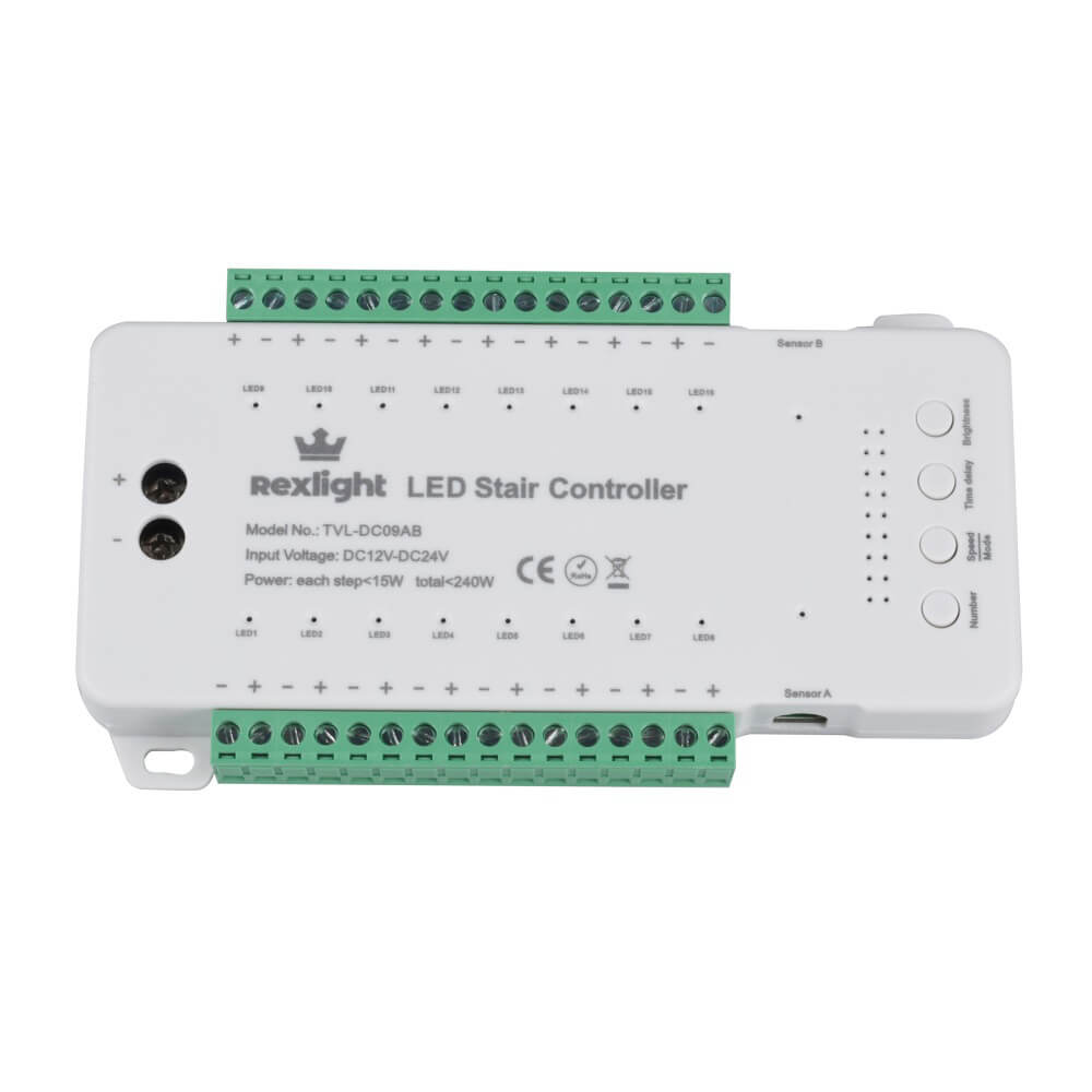 Dynamische trapverlichting controller inclusief sensoren en afstandsbediening - 9 programma's