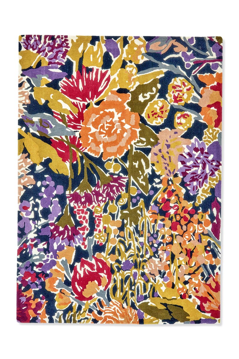 Scion - Harlequin Aubergine Palm Apricot Indigo 143205 - 250x350 cm Vloerkleed