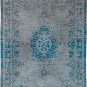 Louis de Poortere - 8255 Fading World Medallion Grey Turquoise - 280x360 cm Vintage Vloerkleed