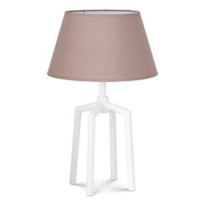 Home sweet home tafellamp Spinn wit & lampenkap Largo - taupe
