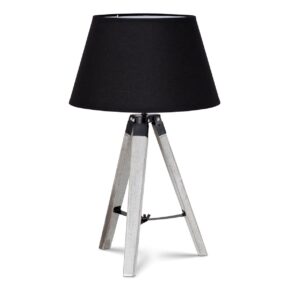 Home sweet home tafellamp Dia wit & lampenkap Largo - zwart