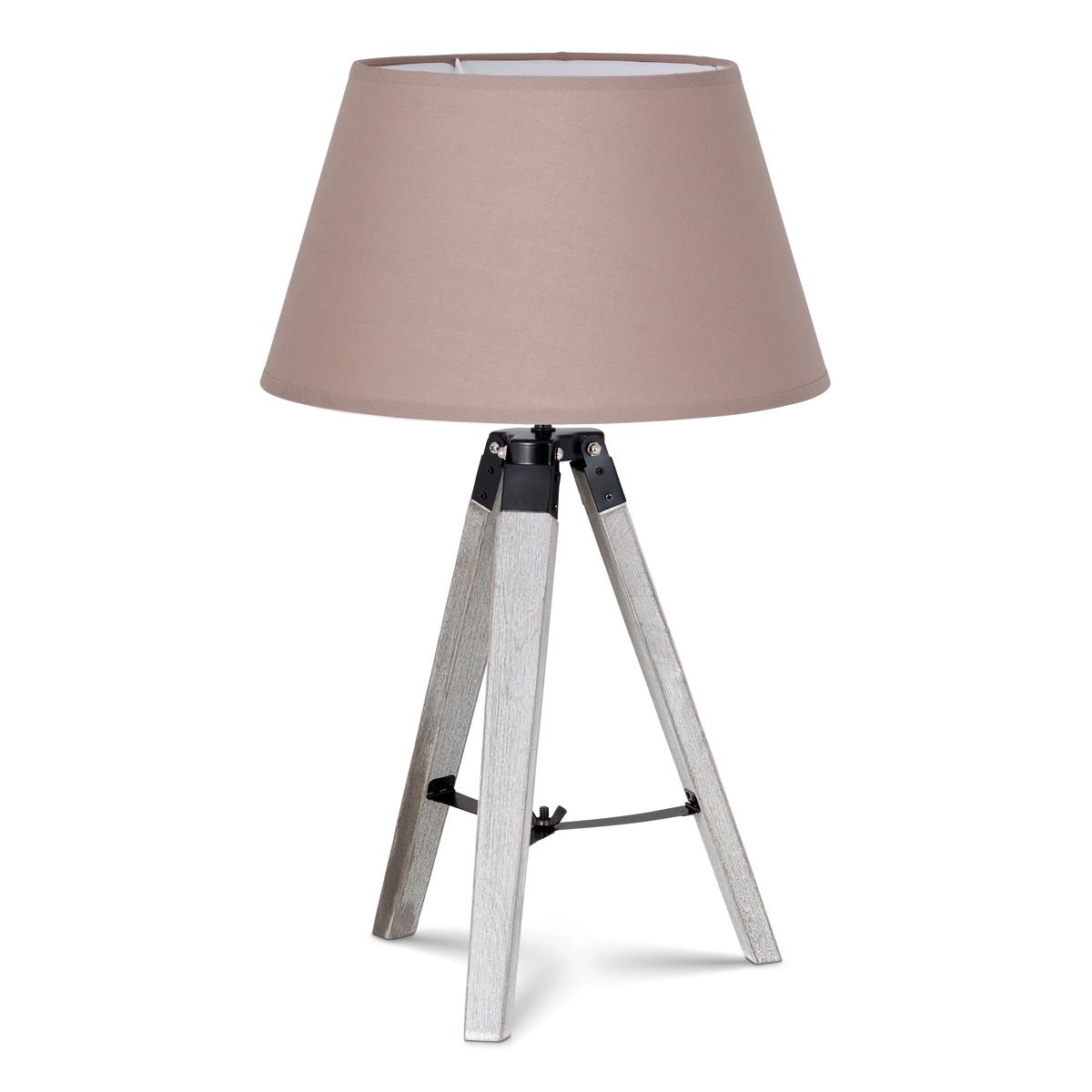 Home sweet home tafellamp Dia wit & lampenkap Largo - taupe