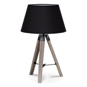 Home sweet home tafellamp Dia bruin & lampenkap Largo - zwart