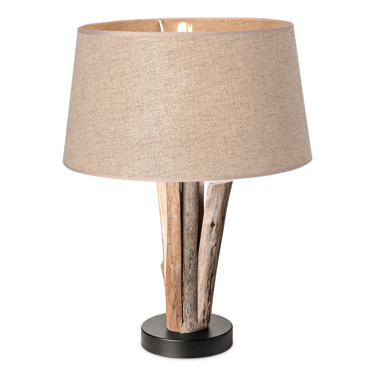 Home sweet home tafellamp Bindy houten takken & lampenkap Melrose - taupe