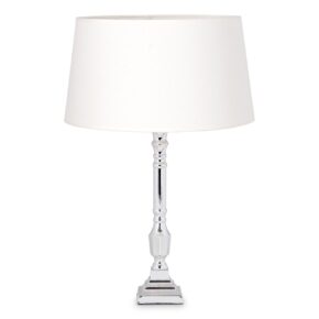 Home sweet home tafellamp Candle vierkant chroom & transparante lampenkap - Melrose - warmwit