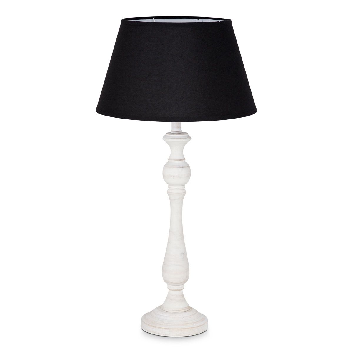 Home sweet home tafellamp Step wit & lampenkap Largo - zwart