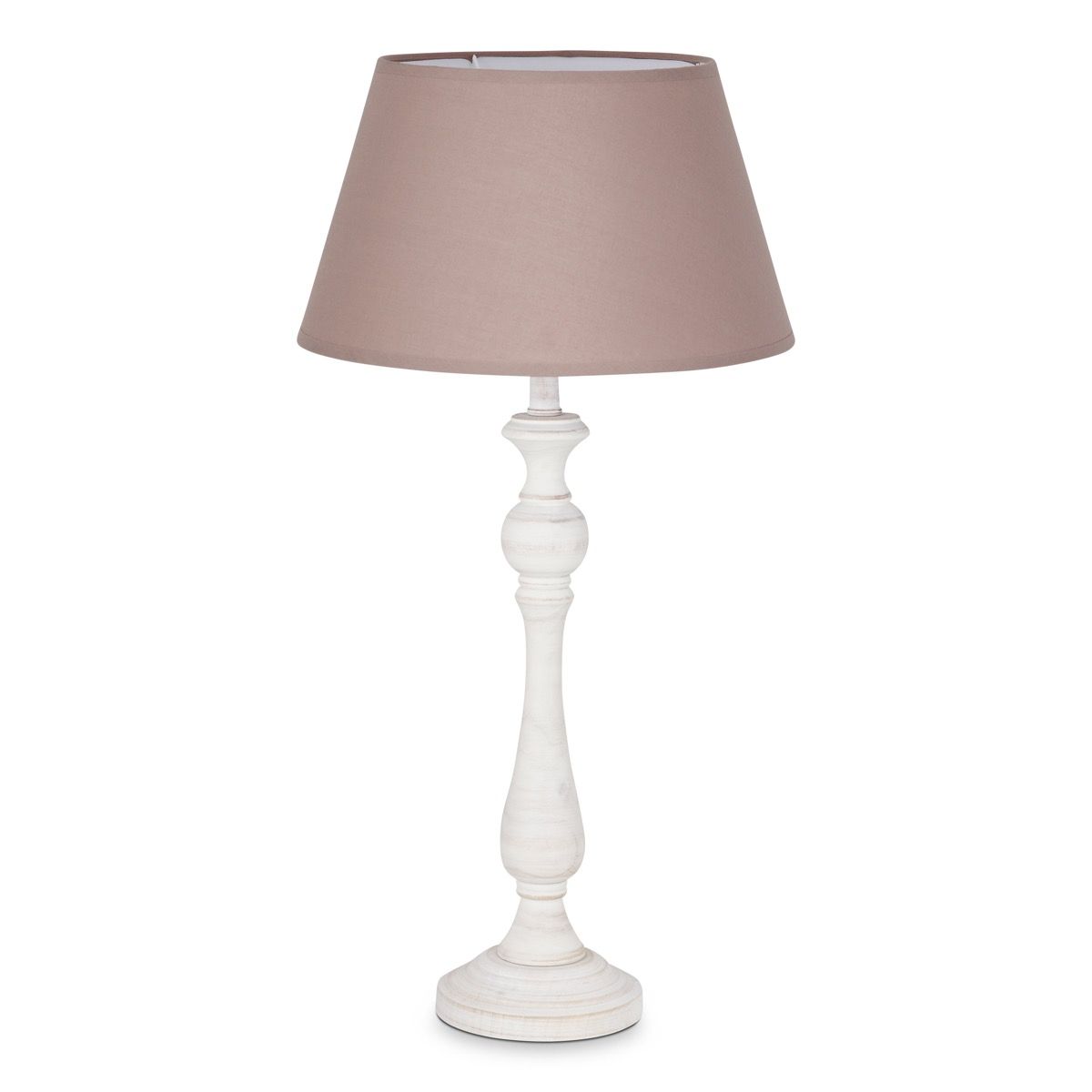 Home sweet home tafellamp Step wit & lampenkap Largo - taupe